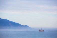 Fishing boat at Kaikoura, Canterbury, New Zealand.