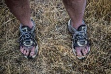 AJ's river shoes at Muzzle Station, Kaikoura, New Zealand.