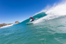 JC Susan bottom turns on a peak at Blackhead Beach, Dunedin, New Zealand. 