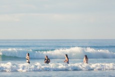 Summer morning swim at St Clair Beach, Dunedin, New Zealand. 