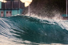 An empty wave on dusk at St Clair, Dunedin, New Zealand.