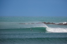 Once in a blue moon swell at a secret bank near Dunedin, New Zealand.