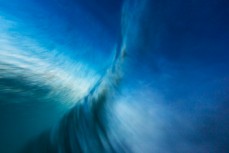 Empty, punchy wave from underwater at St Kilda, Dunedin, New Zealand.