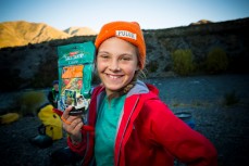 Taya (11) loves the Back Country Cuisine while rafting the Clarence River from Hanmer to Clarence, Marlborough, New Zealand.