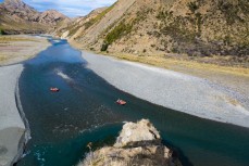 Rafting the Clarence River from Hanmer to Clarence, Marlborough, New Zealand.