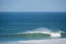 Testing waves during a new swell at St Kilda, Dunedin, New Zealand.