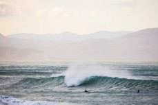 Howling waves at Aramoana Beach, Dunedin, New Zealand. 