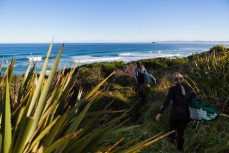 Fun waves at Blackhead Beach, Dunedin, New Zealand. 