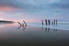 Autumn dawn at St Clair Beach, Dunedin, New Zealand.