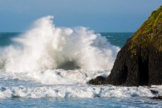 Stormy surf at St Clair, Dunedin, New Zealand.