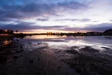 Dawn breaks over Riverton, Southland, New Zealand.