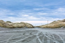 The entry point for Burt Munro's racetrack: Oreti Beach at Invercargill, New Zealand.