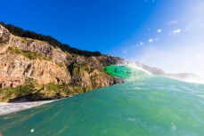 Elliott Brown makes the most of fun winter waves at Aramoana, Dunedin, New Zealand.