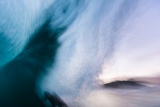 Damian Phillips gets barreled in fun, rampy waves at Blackhead Beach, Dunedin, New Zealand.