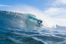 Kaya Horne gets a tube during the 2017 Fiji Launch Pad event held In the Yasawa Islands, Fiji.