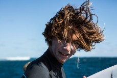 Kaya Horne at Cloudbreak during the 2017 Fiji Launch Pad event held In the Mamanuca Islands, Fiji.