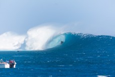 Cloudbreak barrel during the 2017 Fiji Launch Pad event held In the Mamanuca Islands, Fiji.