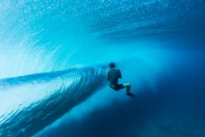 Woody G shooting underwater at Cloudbreak during the 2017 Fiji Launch Pad event held In the Mamanuca Islands, Fiji.