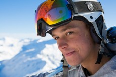 Zack Mutton makes the most of a bluebird day at Treble Cone Ski Resort, Wanaka, Central Otago, New Zealand.