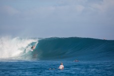 Jonas Tawharu tucks into a grower during the 2017 Fiji Launch Pad event held In the Mamanuca Islands, Fiji.