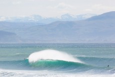 A peak unloads without a taker in a punchy swell at Aramoana, Dunedin, New Zealand.