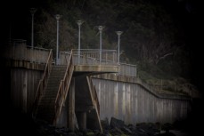 The imposing, growing wall at St Clair Beach, Dunedin, New Zealand.