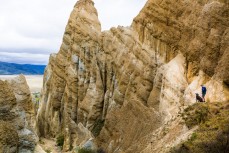 Clay cliffs near Omarama Central Otago, New Zealand.