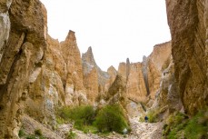 Clay cliffs near Omarama Central Otago, New Zealand.