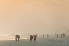 Late afternoon summer light at St Kilda, Dunedin, New Zealand.