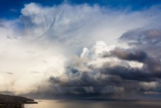 Storm clouds over St Clair, Dunedin, New Zealand. 