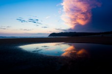 Sunset at St Kilda Beach, Dunedin, New Zealand. 