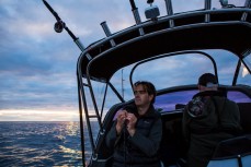 Fishing trip at dawn to the canyon off the coast of Dunedin, New Zealand.
