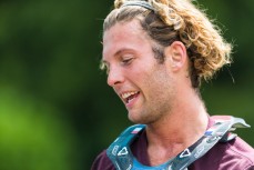 Rampage star Antoine Bizet cools off after completing the sixth edition of the Emerson's 3 Peaks Enduro mountain bike race held in the hills above Dunedin, New Zealand, at the weekend (December 02-03, 2017).