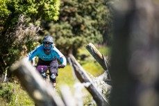 Katy Winton, of Scotland, on her way to winning the sixth edition of the Emerson's 3 Peaks Enduro mountain bike race held in the hills above Dunedin, New Zealand, at the weekend (December 02-03, 2017).