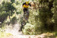 Keegan Wright, of Rotorua, on his way to winning the sixth edition of the Emerson's 3 Peaks Enduro mountain bike race held in the hills above Dunedin, New Zealand, at the weekend (December 02-03, 2017).