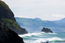 Clean lines during a punchy swell at Aramoana, Dunedin, New Zealand.