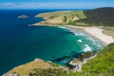 Purakaunui Bay in the Catlins, Southland, New Zealand.