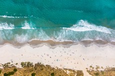 Aerial shots of the Dunedin coastline, St Kilda, Dunedin, New Zealand.