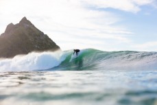 Will Fraser makes the most of a sun-drenched dawn session at Blackhead Beach, Dunedin, New Zealand. 