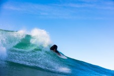 San Francisco artist Ian Ross makes the most of a sun-drenched dawn session at Blackhead Beach, Dunedin, New Zealand. 