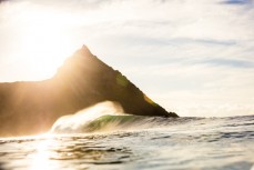 Dawn waves at Blackhead Beach, Dunedin, New Zealand.