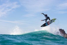 Kaya Horne revels in a dawnie at a break near Coolangatta on the Gold Coast, Queensland, Australia.