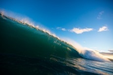 Clean wall on a cold winter ground swell at St Kilda, Dunedin, New Zealand.