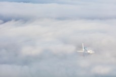 Heavy winter fog cloaks Port Chalmers, Dunedin, New Zealand. 