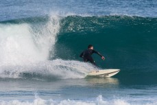 Will Lewis winds up in small fun winter waves at Blackhead, Dunedin, New Zealand. 