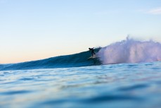 Warrington rising grom Alexis Owens, 10, makes the most of fun wintry waves at St Kilda, Dunedin, New Zealand.