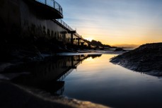 Dawn at the St Clair Esplanade Wall at St Clair, Dunedin, New Zealand. 