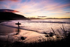 Sunset colours of the north coast, Dunedin, New Zealand.