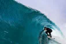 Justin Summerton finds a barrel in clean, glassy waves at Blackhead, Dunedin, New Zealand.
Credit: www.boxoflight.com/Derek Morrison