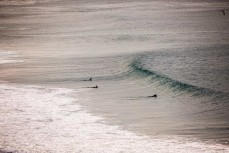 Surfers make the most of a fun winter swell at Aramoana, Dunedin, New Zealand.Credit: www.boxoflight.com/Derek Morrison